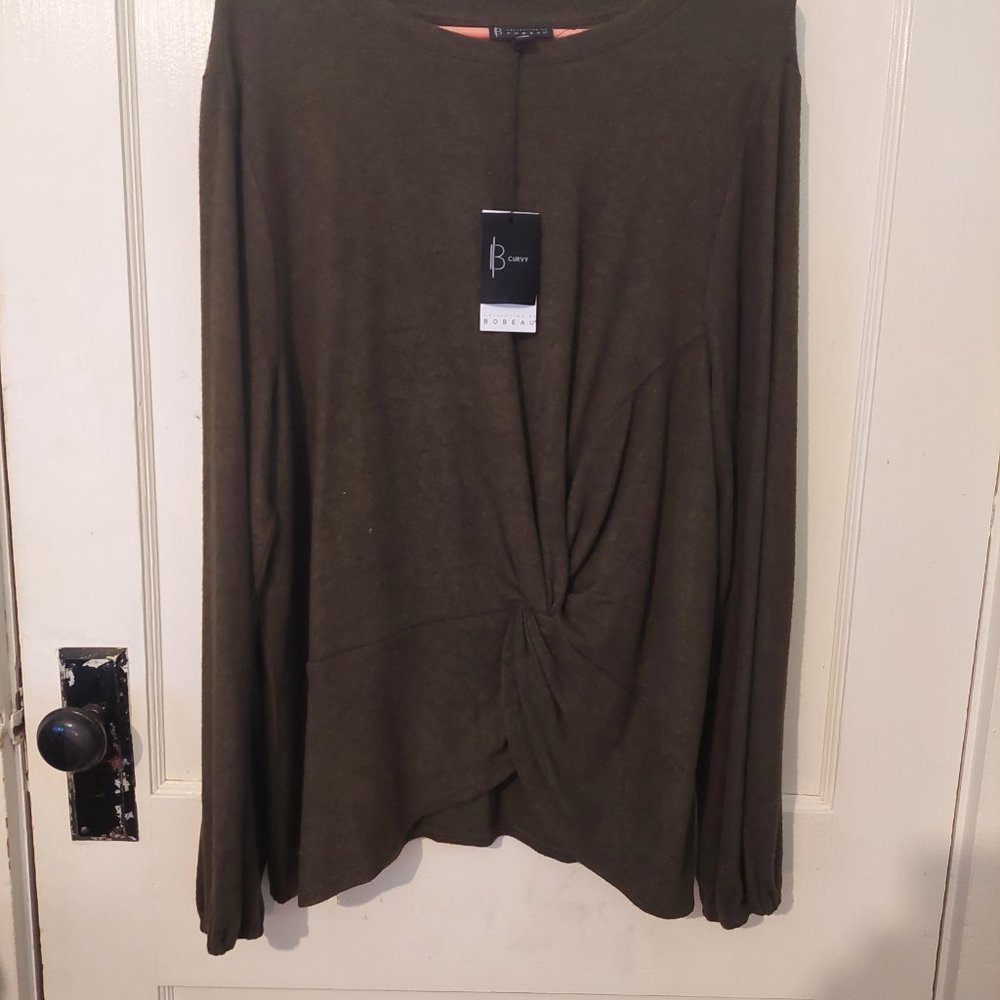 Bobeau Olive Color Pullover Top Size 1X from Wantable